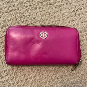 Tory Burch Pink Leather Wallet